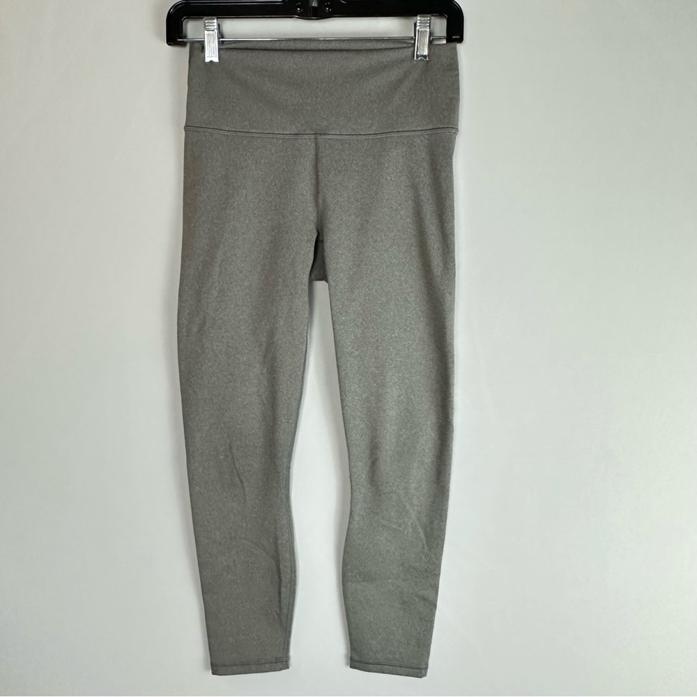 FABLETICS Power Hold mid-rise cropped heathered grey leggings - size small
